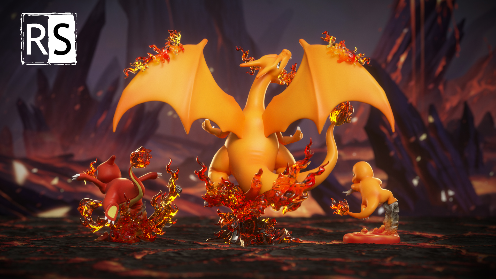 Rs Studio - Pok??mon First Batch Charmander Evolution Set