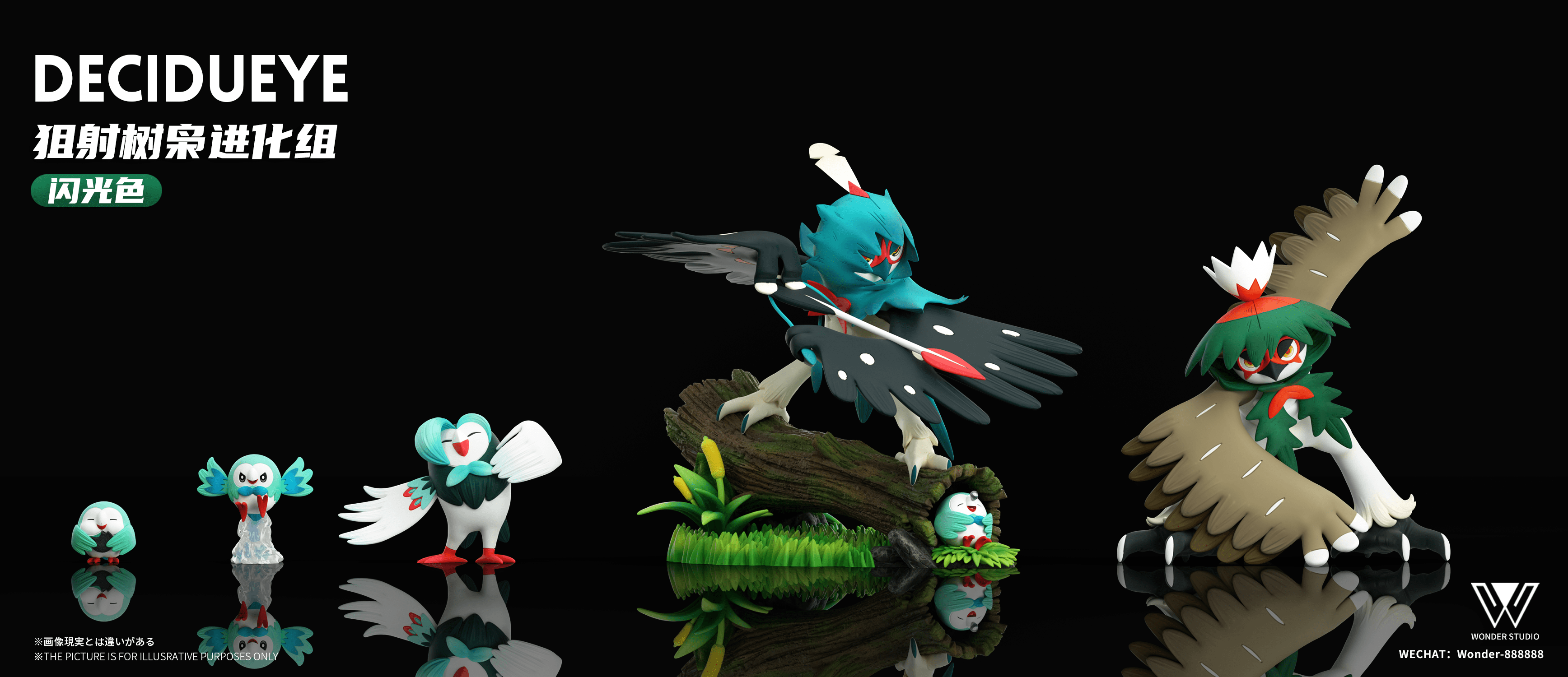 Wonder Studio - Pokémon Decidueye Evolution Group