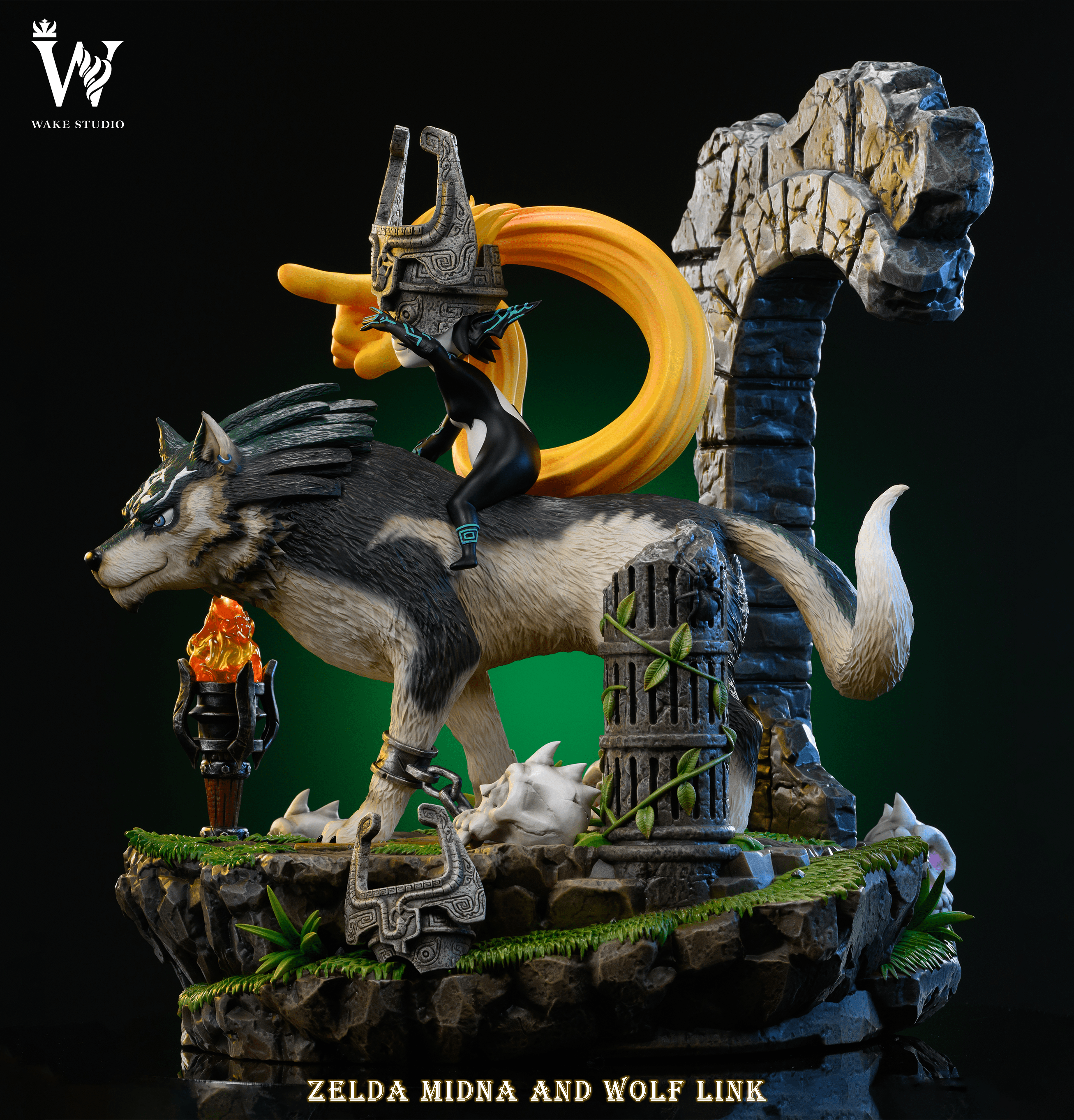 Wake Studio - The Legend of Zelda Wolf link and Epona