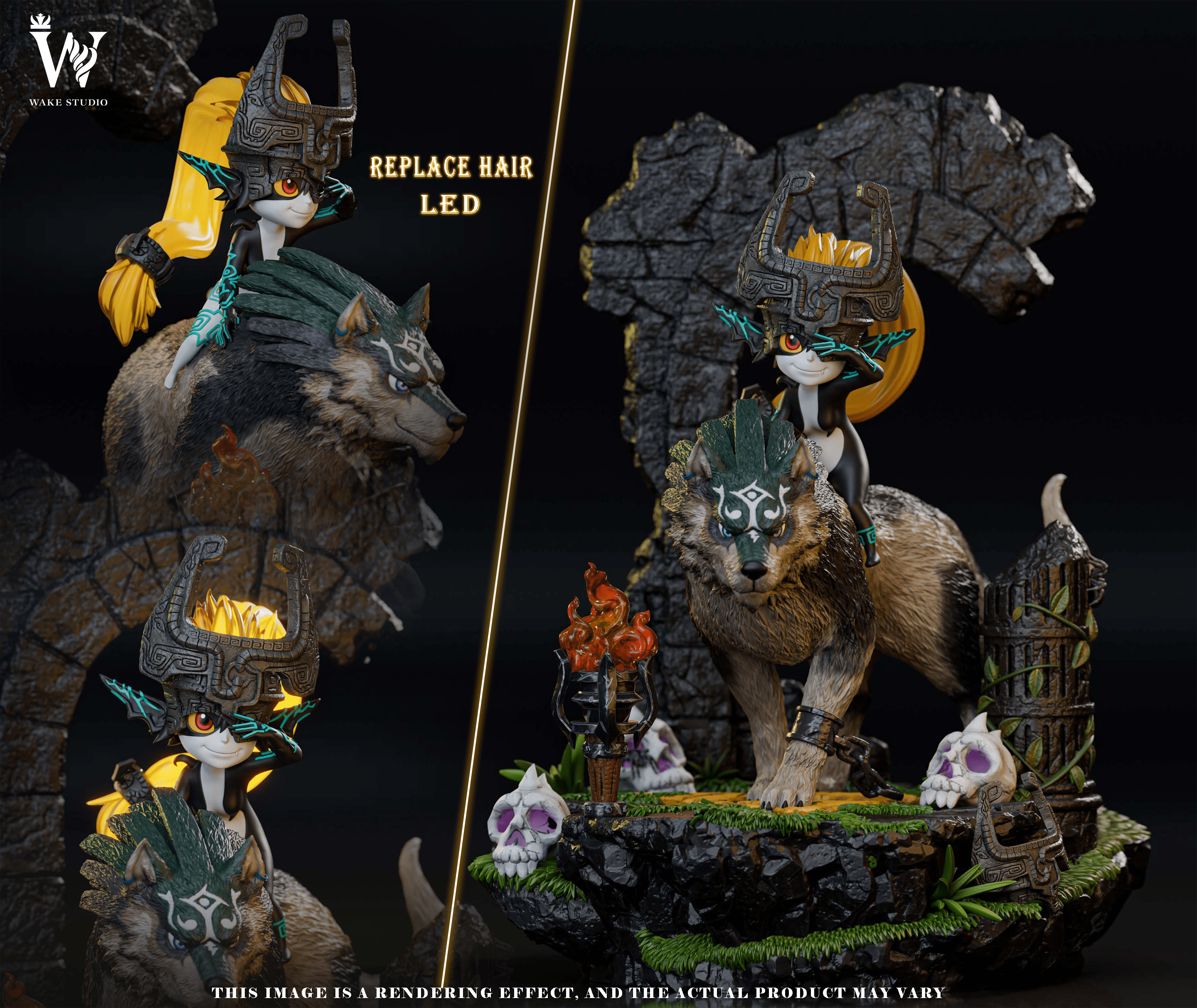 Wake Studio - The Legend of Zelda Wolf link and Epona