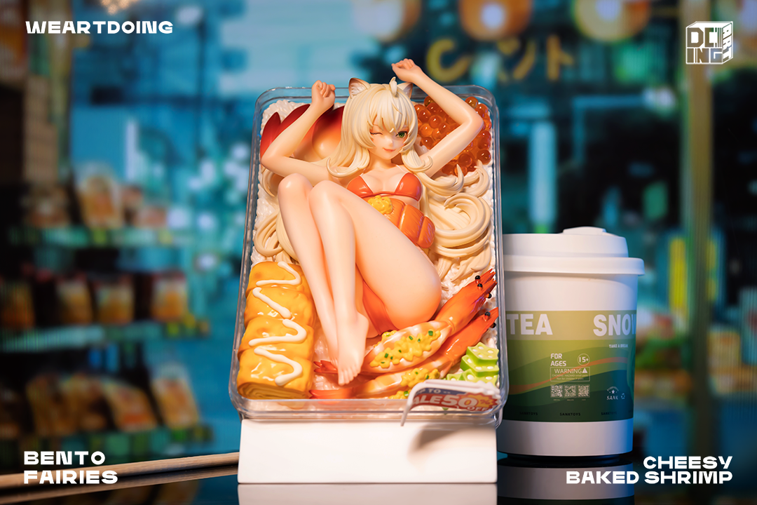 WeArtDoing studio - Original Bento Girl Cheese Baked Shrimp & Japanese Chicken Steak