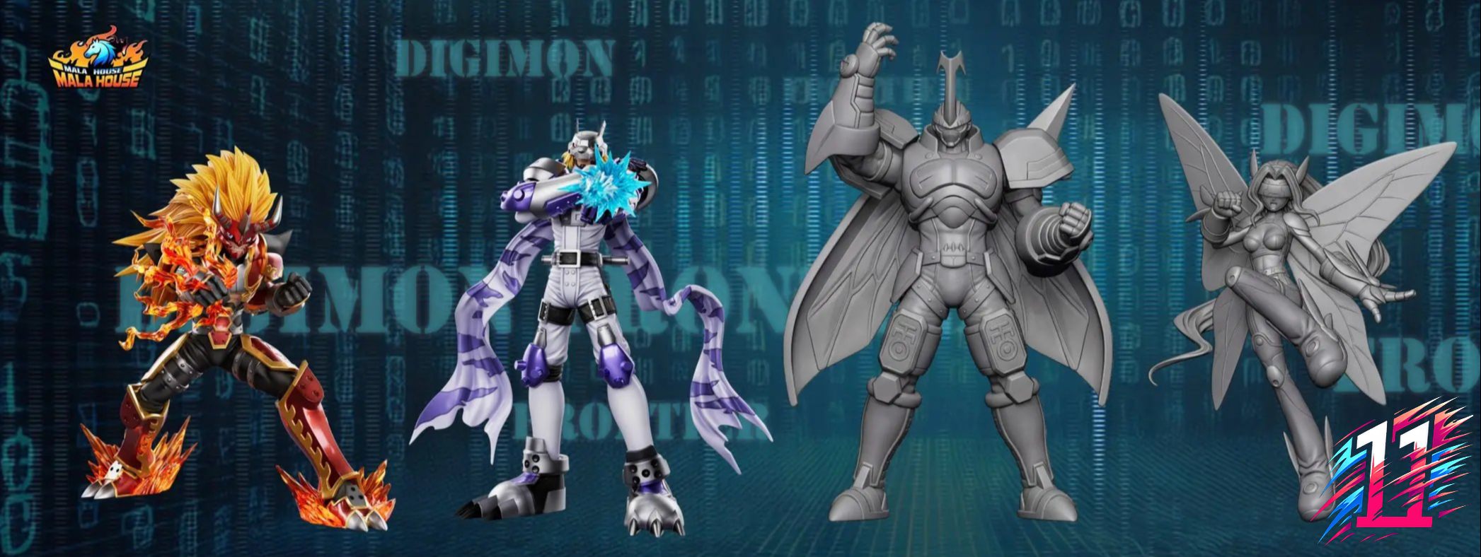T1 Studio X MALA House Studio - Agnimon X Wolfmon X Chackmon Digimon