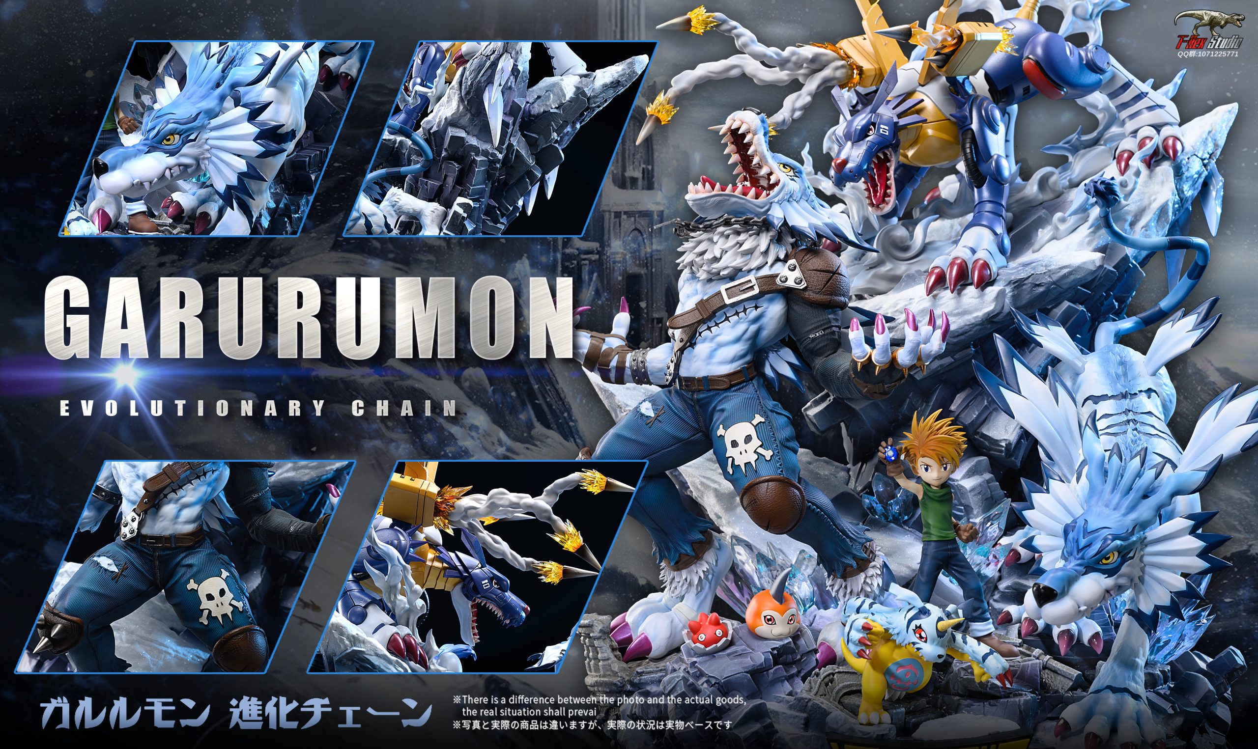 T Rex Studio Digimon Garurumon Evolution Set