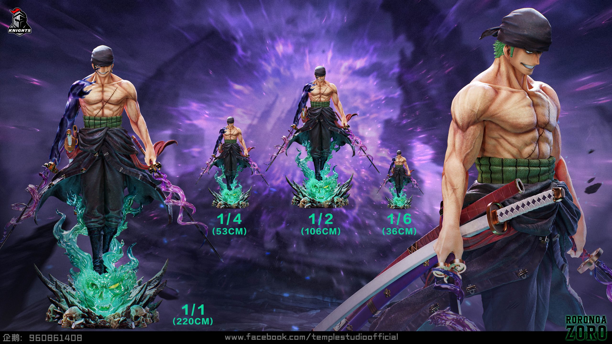 たむーTemple Studio ゾロ　A2バージョン　VIP顔つき Temple Studio & Di Tai She Studio – One Piece Roronoa Zoro