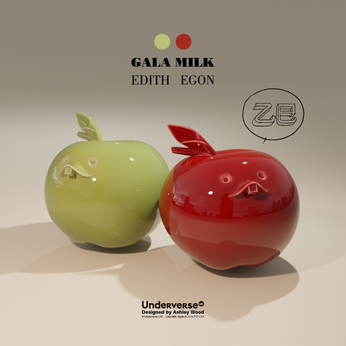 UNDERVERSE - Original GALA MILK EDITH APPLE and GALA MILK EGON APPLE (Licensed)