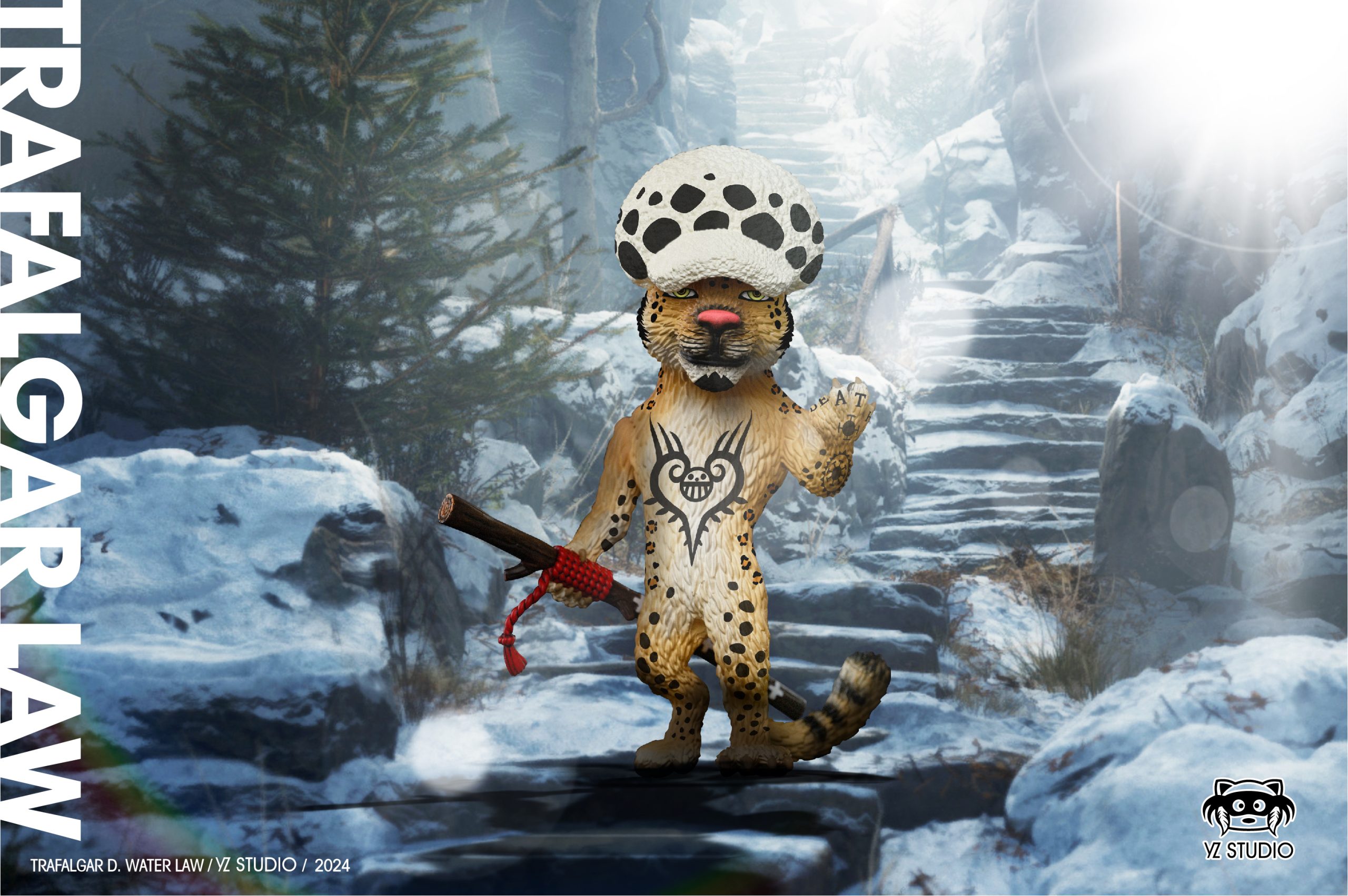 YZ Studio - One Piece Animals #11 Snow Leopard Trafalgar D. Water Law