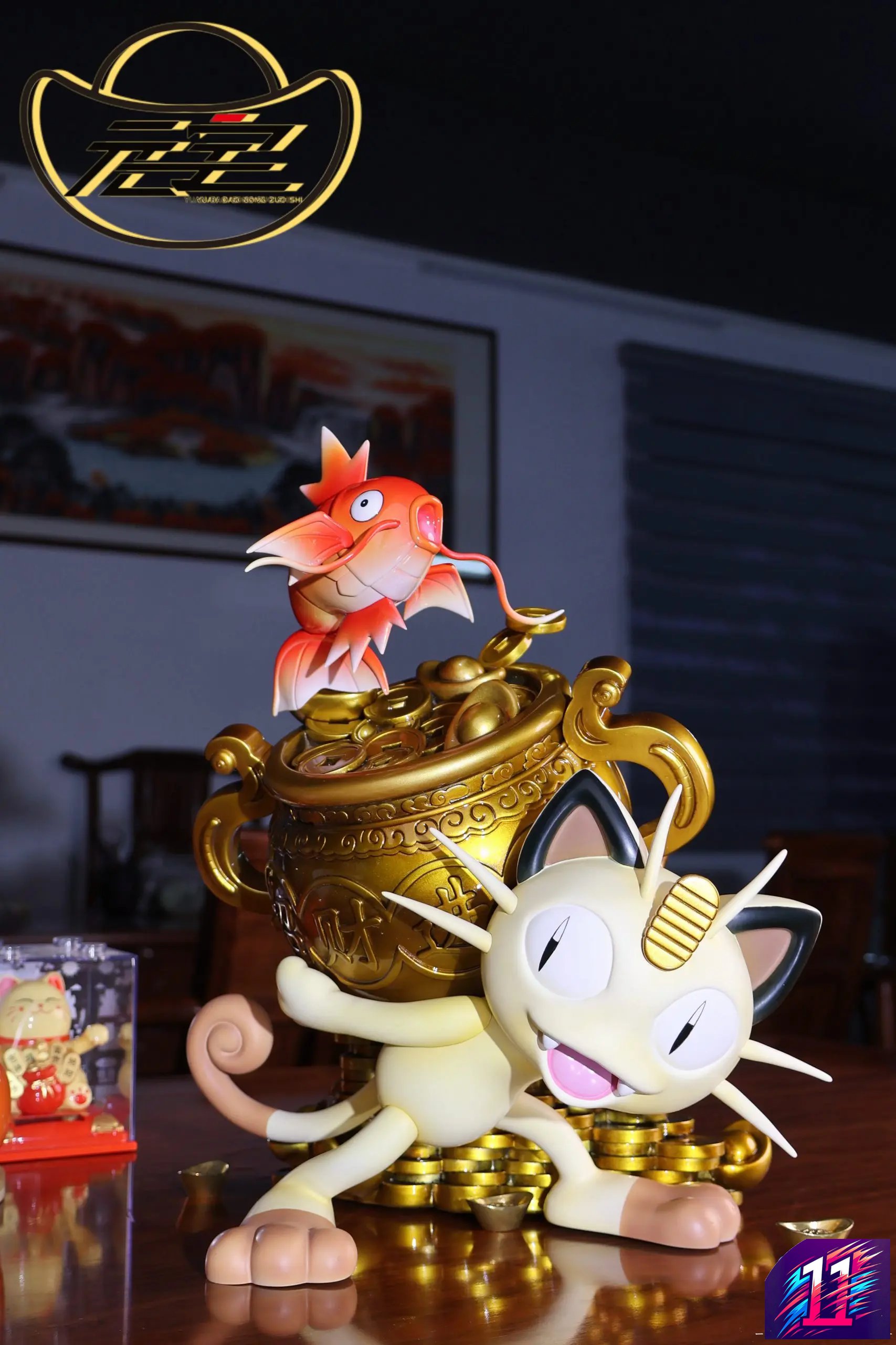 Yuan Bao Studio - Fortune Cat and Koi Fish Pokémon