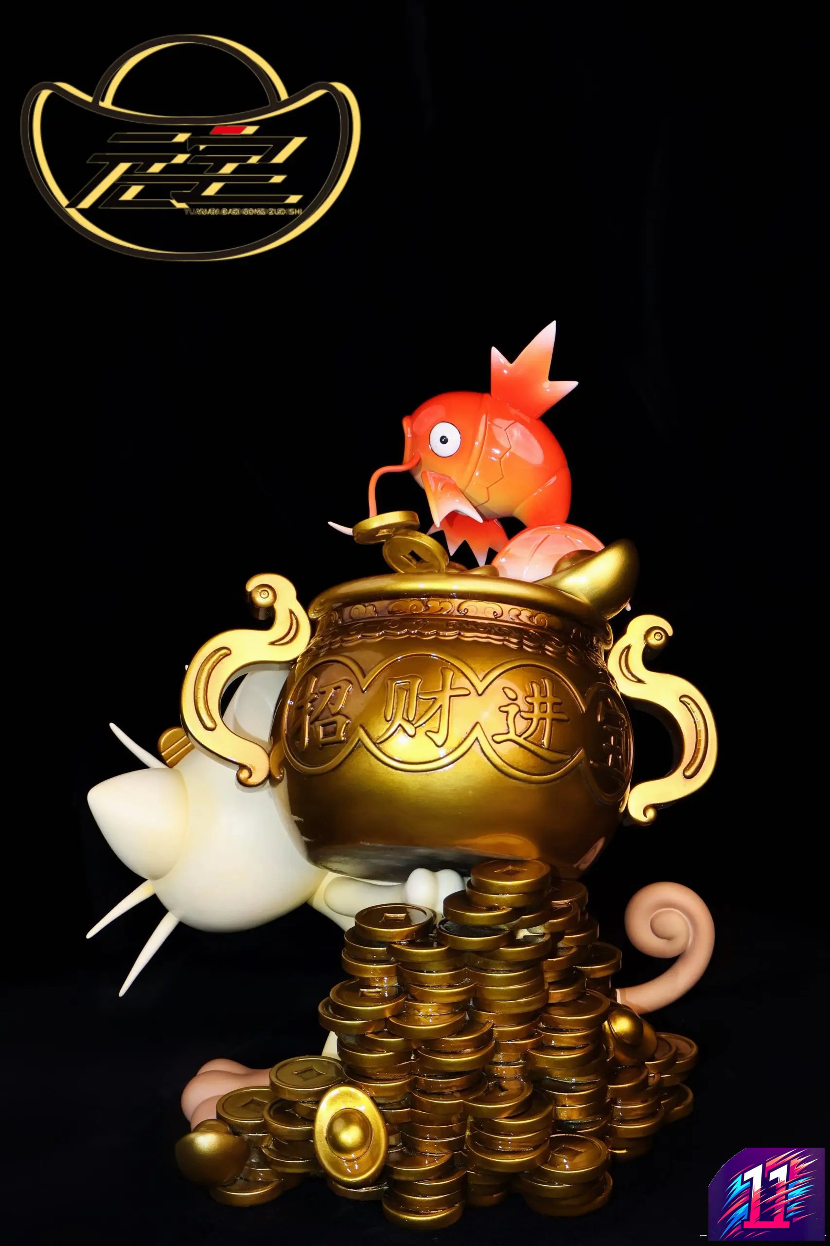 Yuan Bao Studio - Fortune Cat and Koi Fish Pokémon