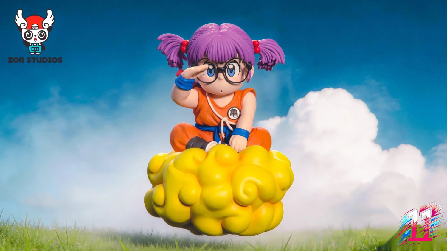 ZOR Studio - Arale Riding the Flying Nimbus X Running Goku Dr. Slump X Dragon Ball