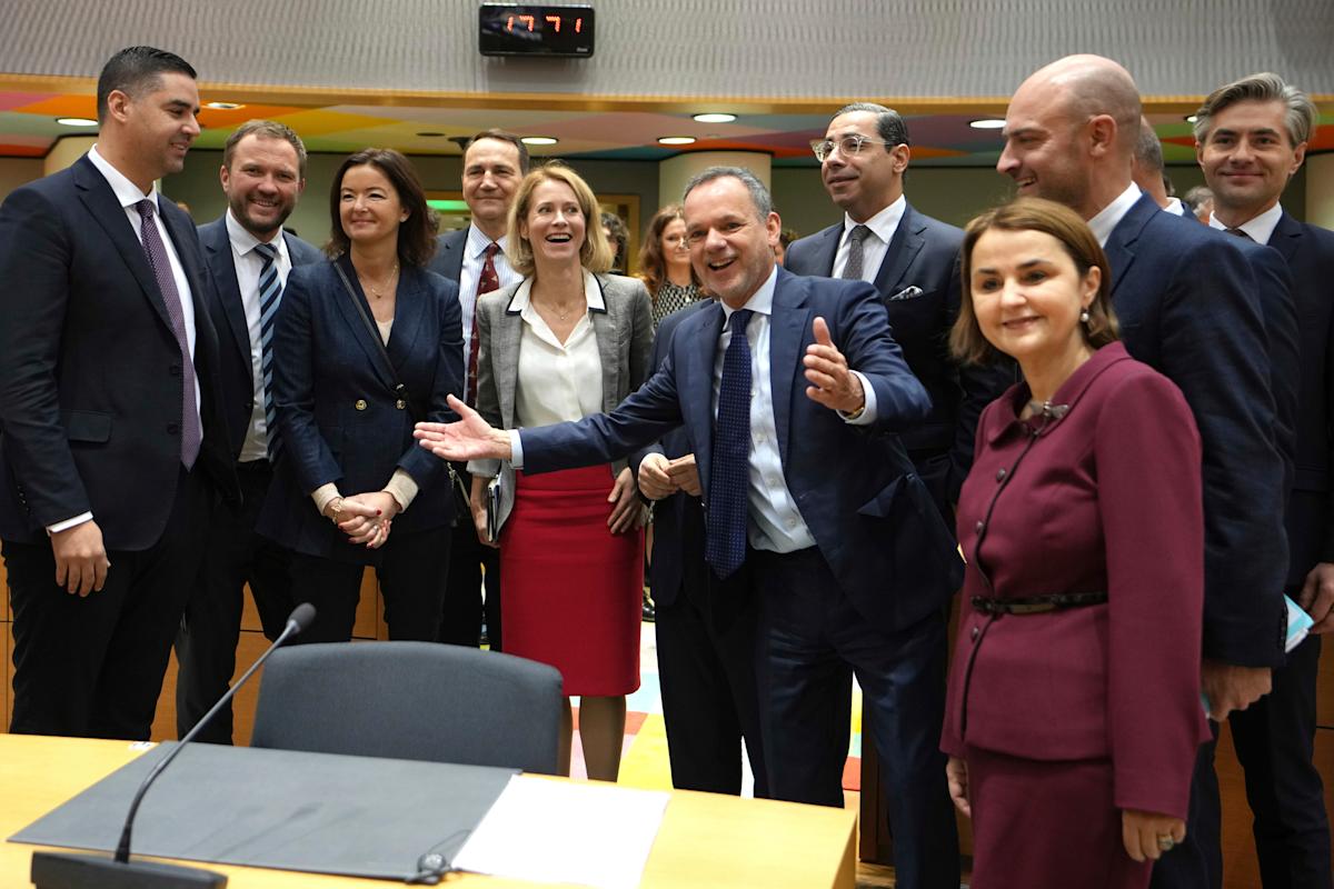 EU slaps sanctions on dozens more Russian officials and targets its shadow oil and gas fleet EU slaps sanctions on dozens more Russian officials and targets its shadow oil and gas fleet