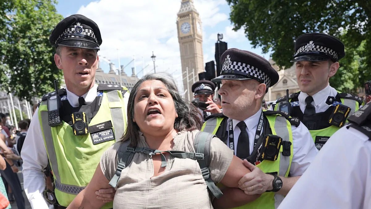 Police make arrests at Palestine Action ban protests Police make arrests at Palestine Action ban protests