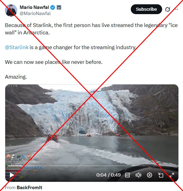 Livestream from Patagonia falsely claimed to show Antarctica’s ‘Ice Wall’ Livestream from Patagonia falsely claimed to show Antarctica’s ‘Ice Wall’