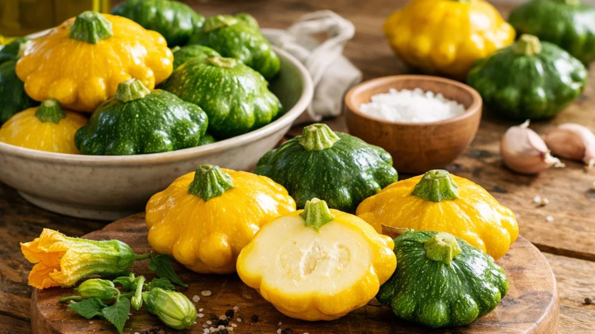 Low Calorie Summer Squash Patty Pan Recipes with Parmesan Low Calorie Summer Squash Patty Pan Recipes with Parmesan
