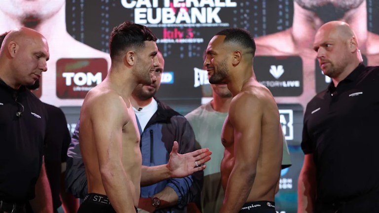 Jack Catterall beats Harlem Eubank by decision after horror cut forces fight to be stopped in Round 7 Jack Catterall beats Harlem Eubank by decision after horror cut forces fight to be stopped in Round 7