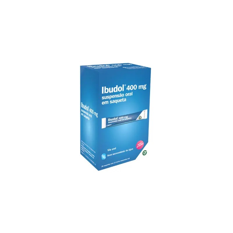 Ibudol 400 mg/10 ml x 20 Saquetas Suspensão Oral Ibudol 400 mg/10 ml x 20 Saquetas Suspensão Oral