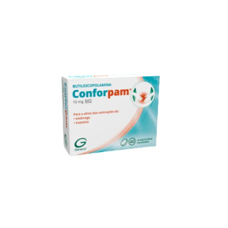 Butilescopolamina Conforpam MG, 10 mg Blister 40 Unidade(s) Comp revest Butilescopolamina Conforpam MG, 10 mg Blister 40 Unidade(s) Comp revest