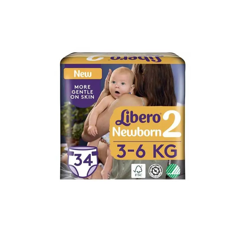 Libero Newborn 2 Fraldas 3-6Kg x34 Libero Newborn 2 Fraldas 3-6Kg x34