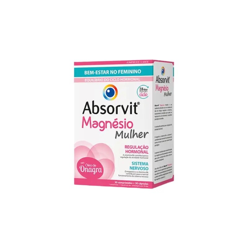 Absorvit Magnésio Mulher 30 comprimidos + 30 Cáps Absorvit Magnésio Mulher 30 comprimidos + 30 Cáps