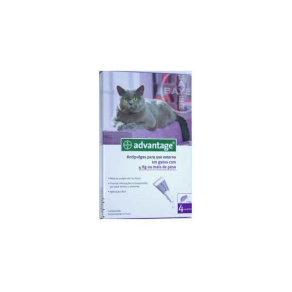 Advantage Gato Sol Uncao 0,8Mlx4 4-8Kg Advantage Gato Sol Uncao 0,8Mlx4 4-8Kg