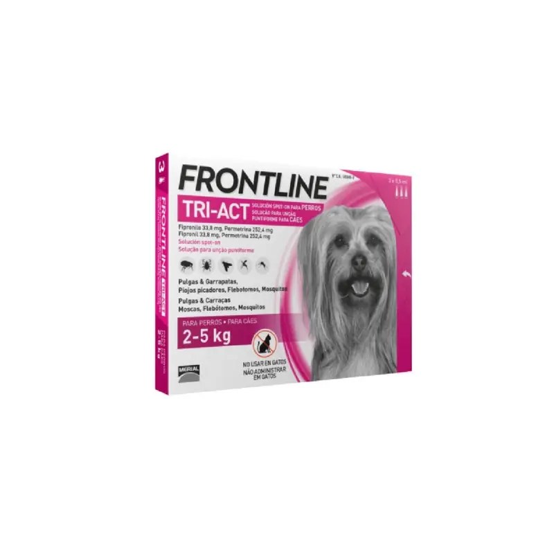 Frontline Tri-Act Cão 2-5kg x3 Pipetas Frontline Tri-Act Cão 2-5kg x3 Pipetas