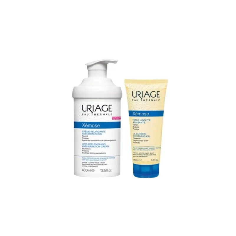 Uriage Xémose Creme Émollient 400 ml + Óleo 200 ml