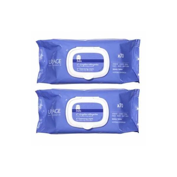 Uriage Bebé Duo 1ère Toalhetes Limpeza 2 x 70 Uriage Bebé Duo 1ère Toalhetes Limpeza 2 x 70