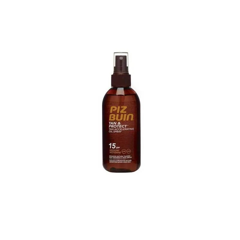Piz Buin Tan & Protect SPF15 Óleo Spray Acelerador de Bronzeado 150ml Piz Buin Tan & Protect SPF15 Óleo Spray Acelerador de Bronzeado 150ml