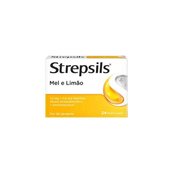 Strepsils Mel e Limão 0,6/1,2mg x24 Pastilhas Strepsils Mel e Limão 0,6/1,2mg x24 Pastilhas