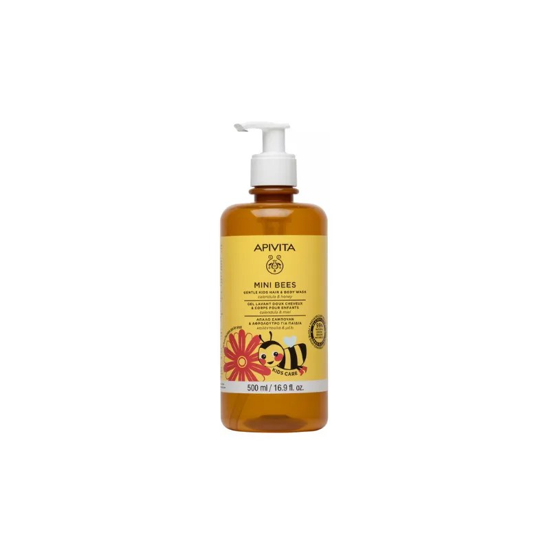 Apivita Mini Bees Gel de Banho Suave Cabelo e Corpo Crianças 500ml Apivita Mini Bees Gel de Banho Suave Cabelo e Corpo Crianças 500ml