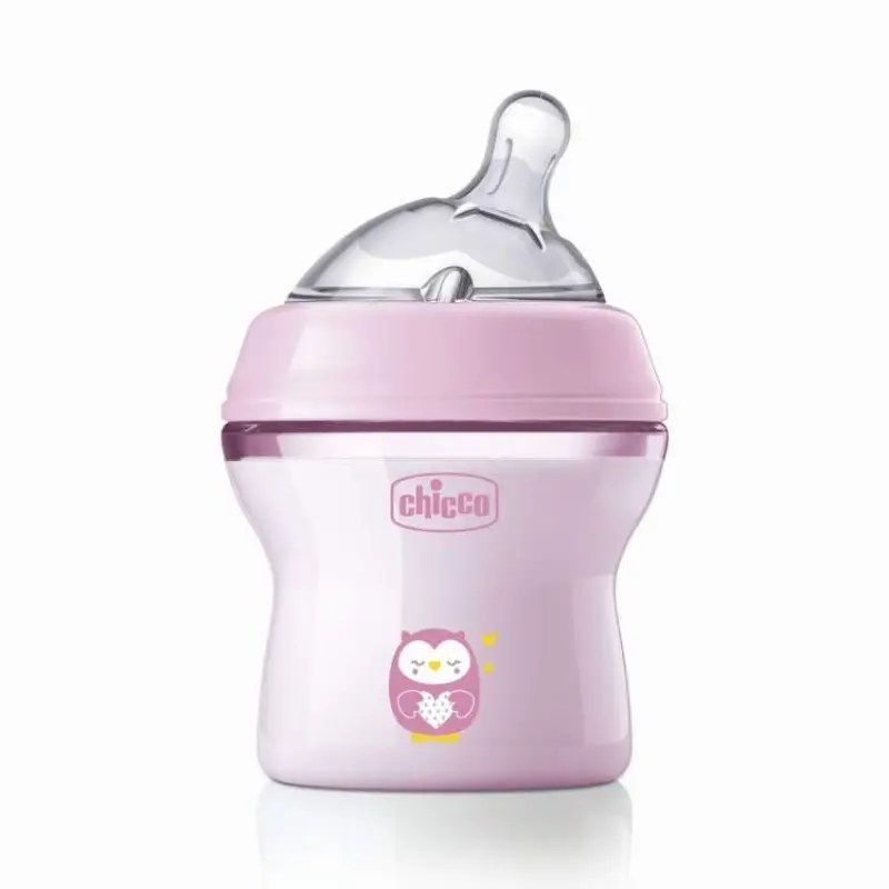 Biberão Chicco Natural Feeling Rosa 0m+ 150ml Fluxo Normal