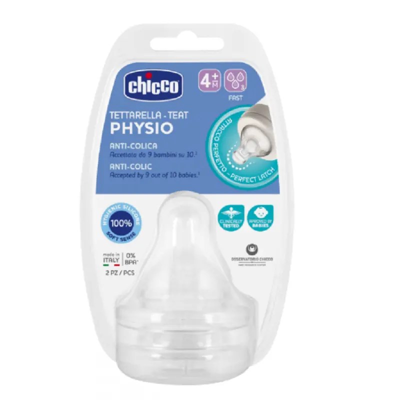 Chicco Tetina P5 silicone 4m+ 2unidades