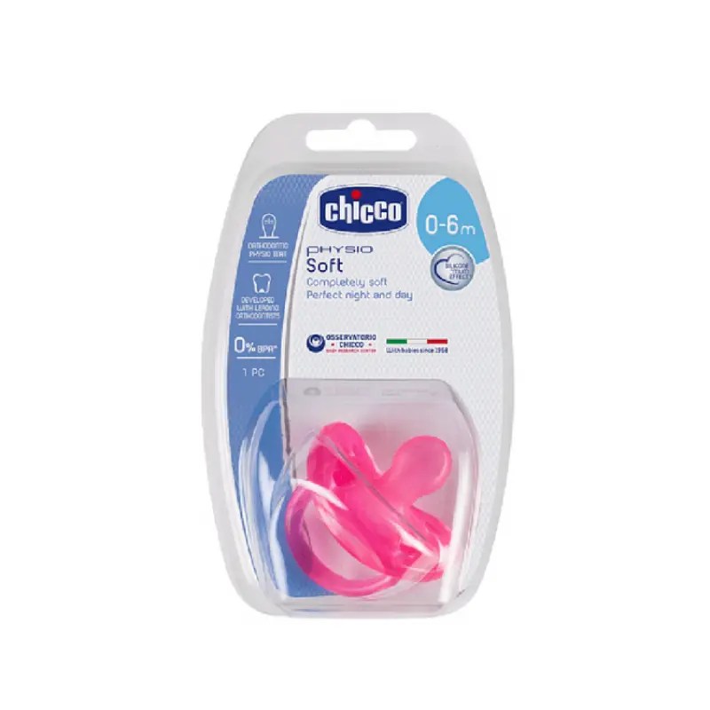 Chupeta Chicco Soft Rosa silicone 0-6m x2 unidades