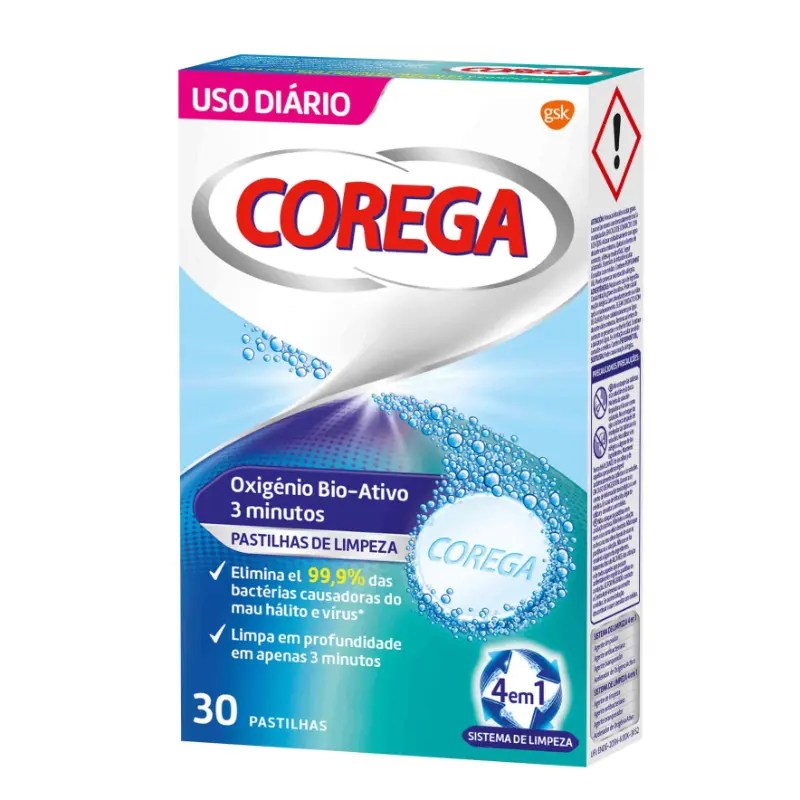 Corega Pastilhas De Limpeza Oxigénio Bio-Ativo
