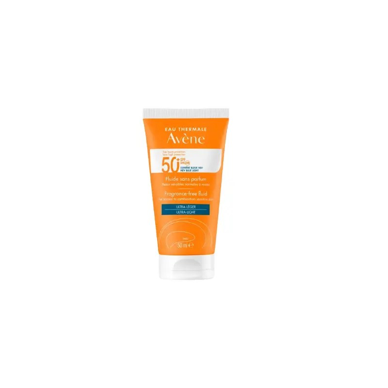 Avène Protetor Solar Rosto Fluído Mineral Sem Perfume SPF 50+ Pele Sensível e Intolerante