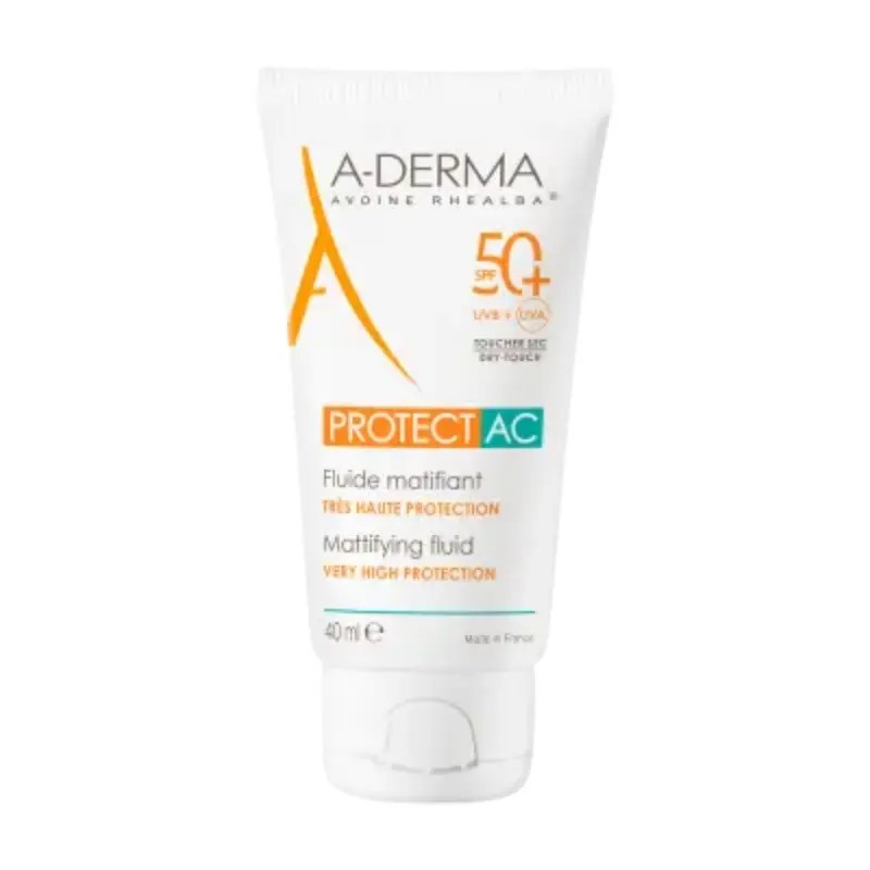 A-Derma SPF 50+ fluido solar rosto matificante