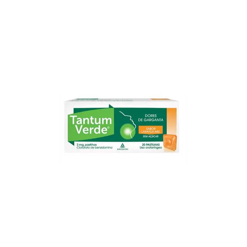 Tantum Verde Laranja-Mel Sem Açucar, 3 mg x 20 pst