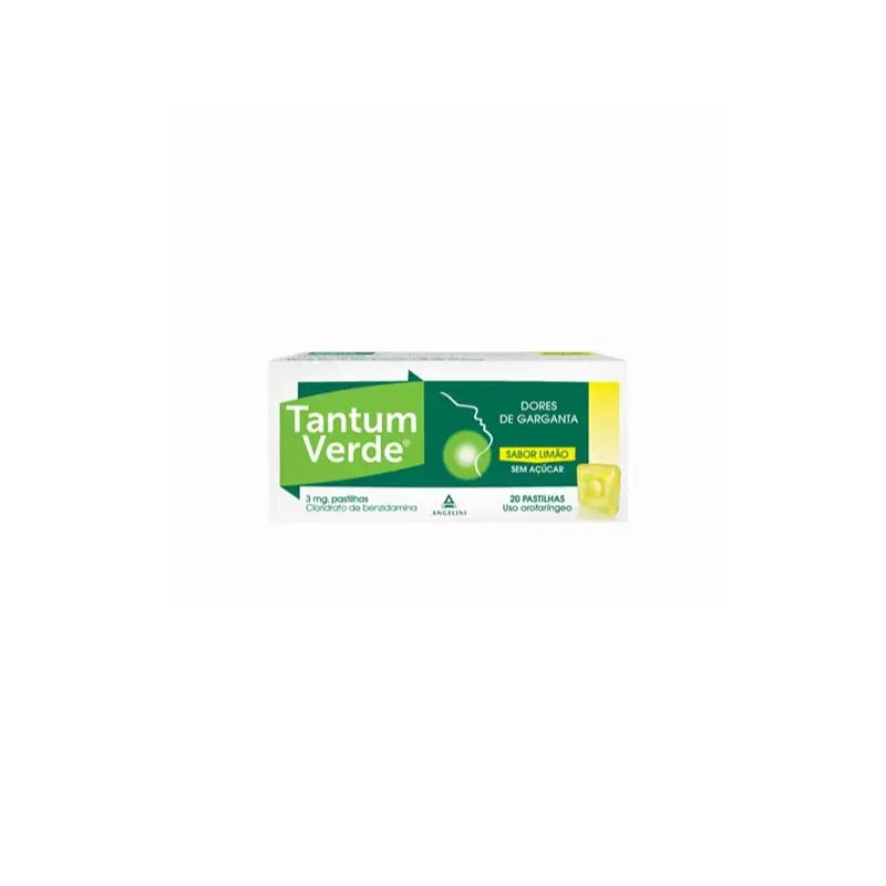 Tantum Verde Limão Sem Açucar, 3 mg x 20 pst