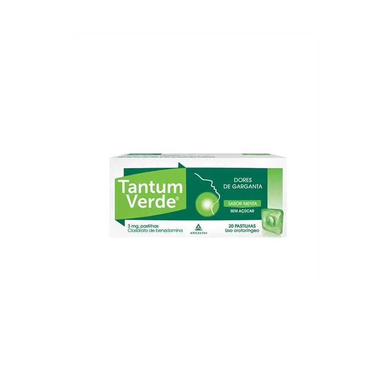 Tantum Verde Menta Sem Açucar, 3 mg x 20 pst