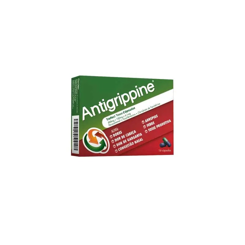 Antigrippine Trieffect Tosse 500 mg + 6.1 mg + 100 mg Blister 16 Unidade(s) Caps