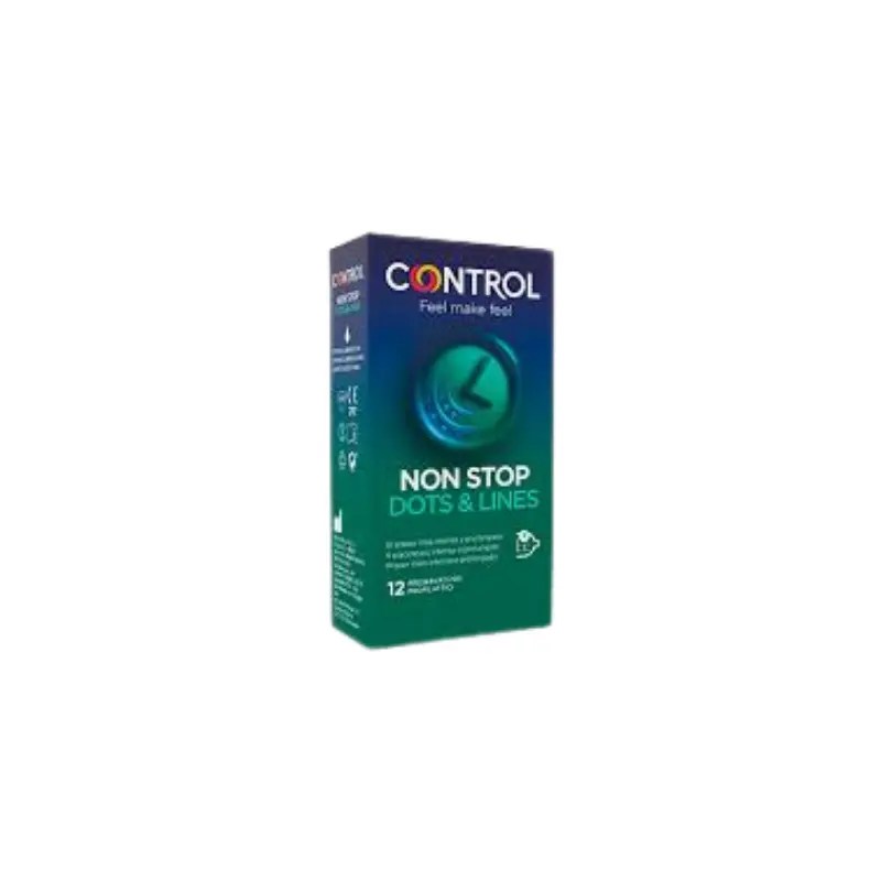 Control Preservativos Non Stop Dots and Lines 12 Unidades