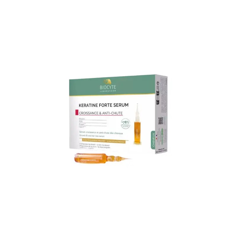 Biocyte Keratine Forte Sérum Antiqueda, 5 Ampola 9ml