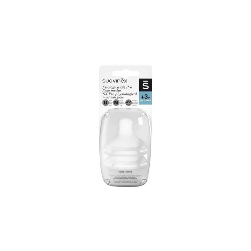 Suavinex Sx Pro Tetina Fisio Sil M 3M+ X2