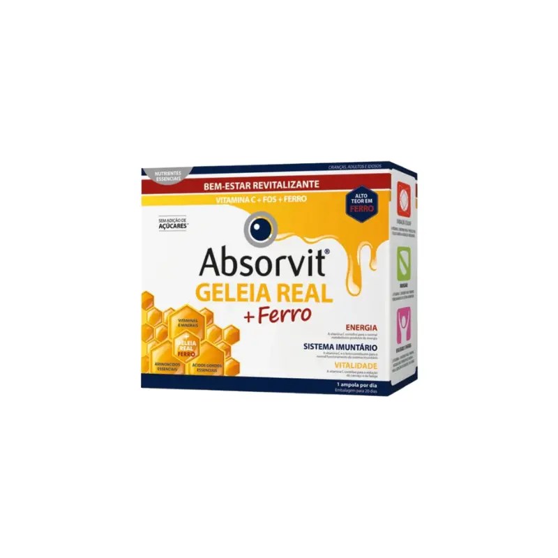 Absorvit Geleia Real + Ferro 20 ampolas