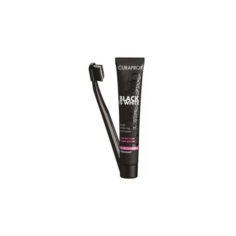 Curaprox Pack Pasta Dentífrica Black Is White 90ml + Escova de Dentes