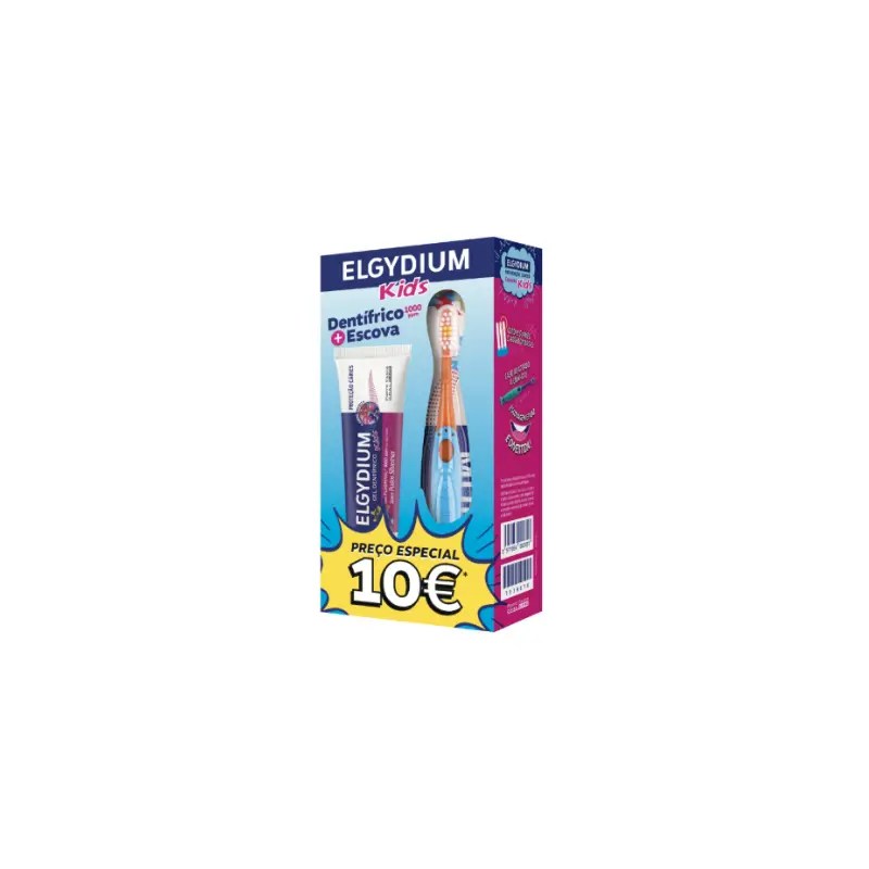 Elgydium Junior Kit Pasta Dentes Pastilha Elástica + Escova