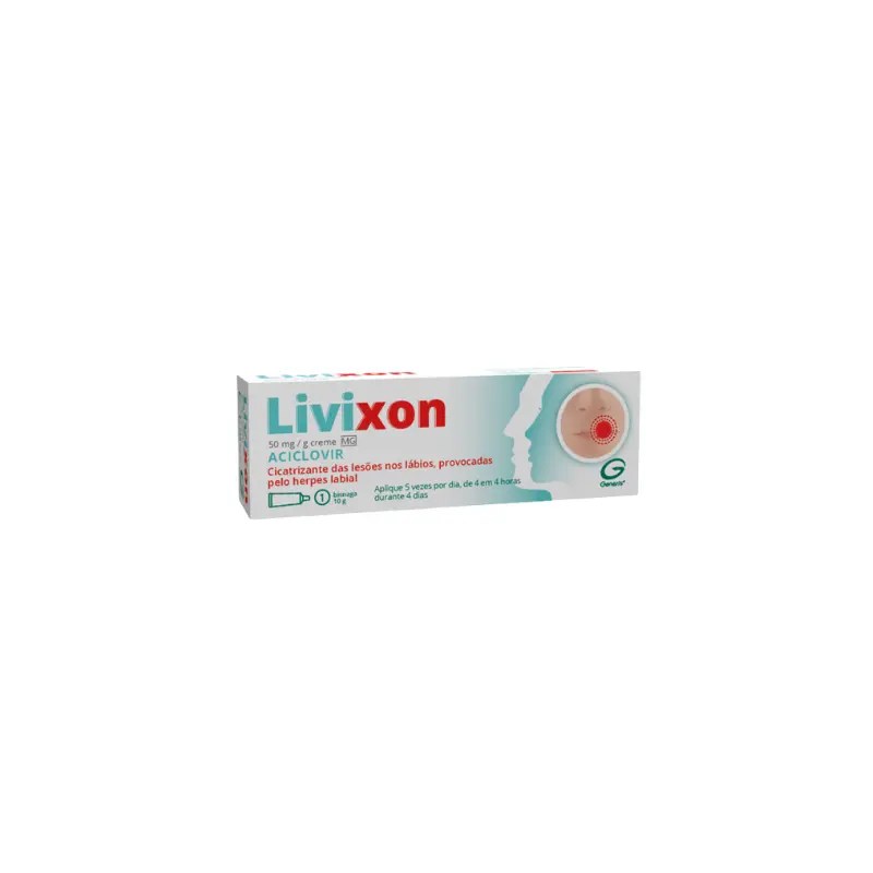 Aciclovir Livixon MG, 50 mg/g Bisnaga 10 g Cr