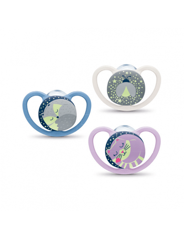 CHUPETE SILICONA NUK PM AIR NIGHT 18 – 36 MESES 1 UNIDAD