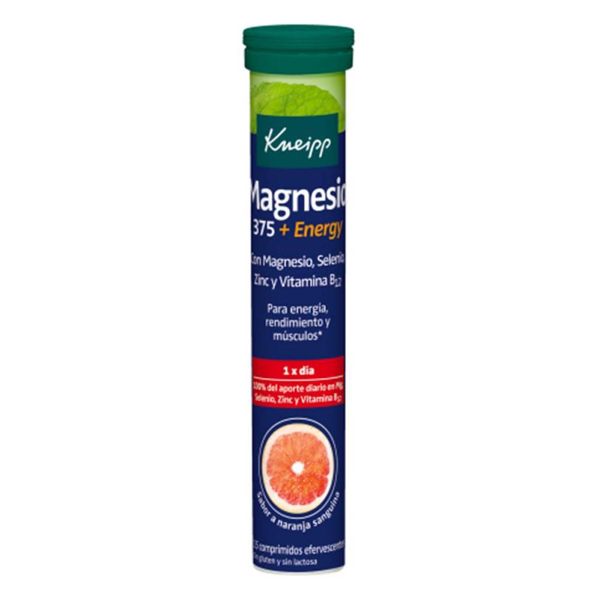 KNEIPP MAGNESIO 375 ENERGY 2 ENVASES 15 COMPRIMIDOS EFERVESCENTES SABOR NARANJA SANGUINA PACK PROMO