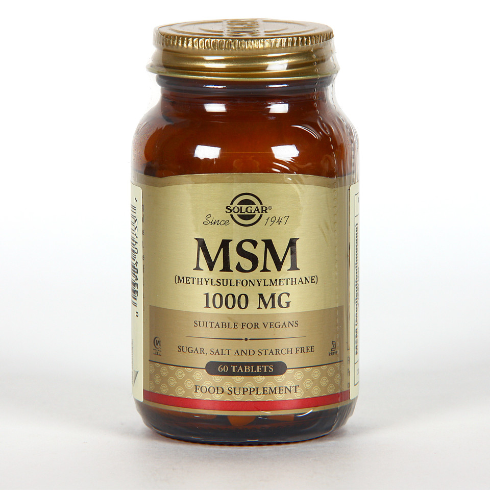 SOLGAR MSM METILSULFONILMETANO 1000 MG 60 COMPRIMIDOS