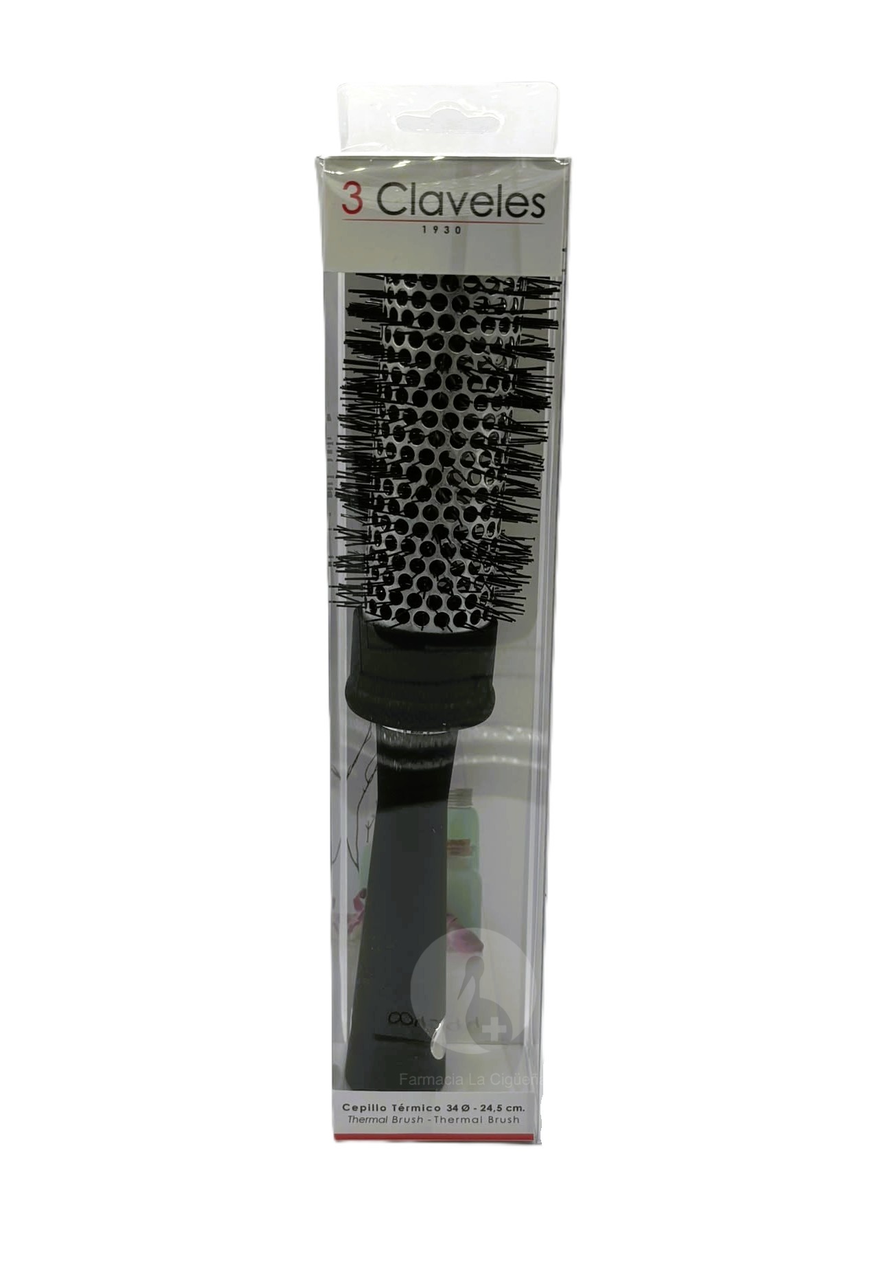 3 CLAVELES CEPILLO TERMICO 34CM